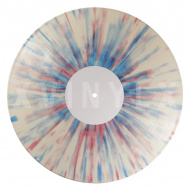 White with Red and Blue splatter Side B